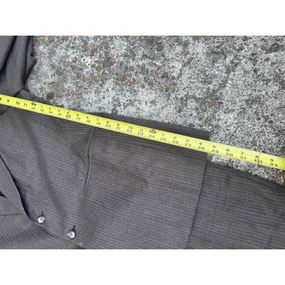 VTG 44 Ermenegildo Zegna Brown Wool Flannel Chalk Stripe Made In Italy 2 Piece - Picture 5 of 16